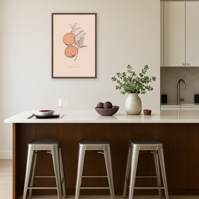 «Autumn Pumpkin Illustration» par Casa Cartissi, reproduction d'art sur toile encadrée