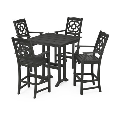 Ensemble repas pour 4 personnes avec table carrée Chinoiserie