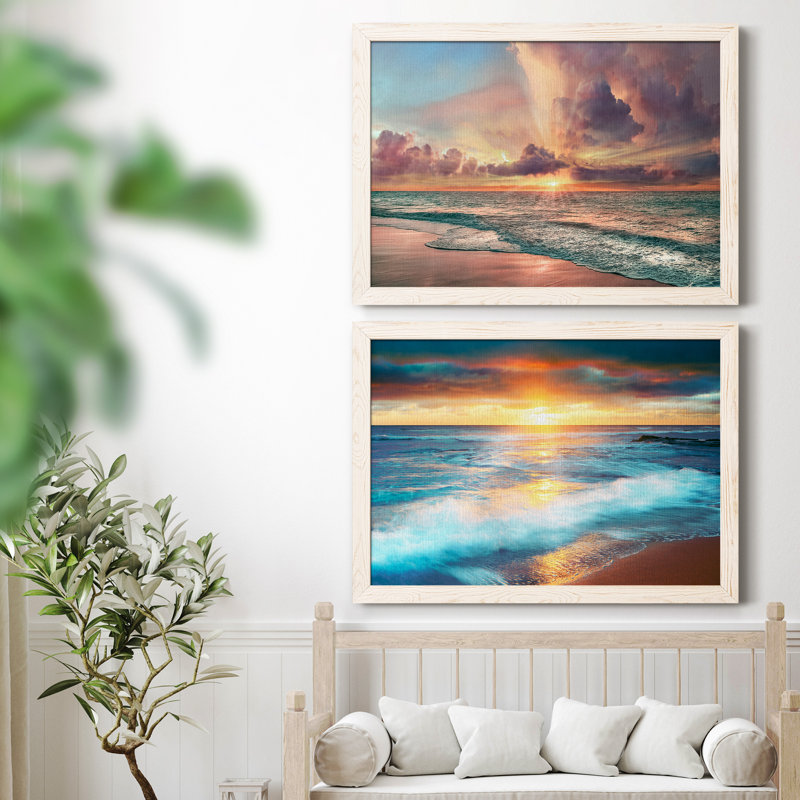 Copper Beach - Ensemble de 2 photos sur toile tendues, Cadre blanc, H 37,5 po x l 55 po x P 1,5 po