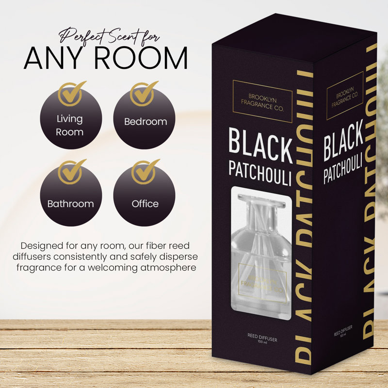 Brooklyn Fragrance Co. Park Slope Aroma Diffuser - Long Lasting Air fresheners - Fragrance for home - 100ML , Black Patchouli
