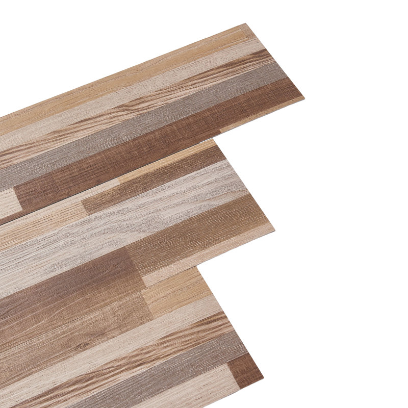 36pc Self-adhesive Wood Grain PVC Floor Tiles, Brown/Grey