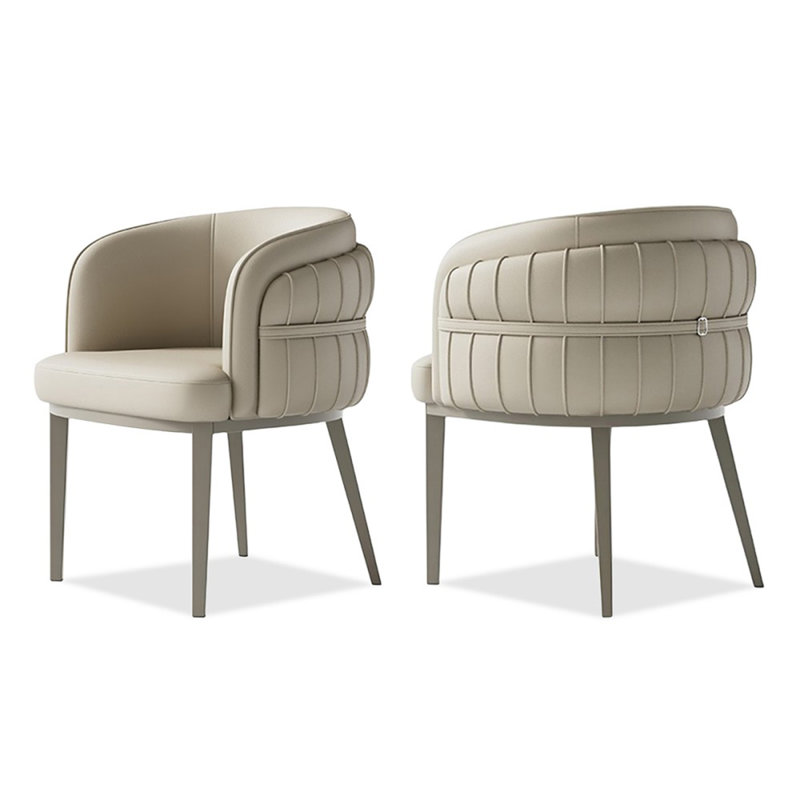 Chaise avec accoudoirs à dossier solide Griege (ensemble de 2)
