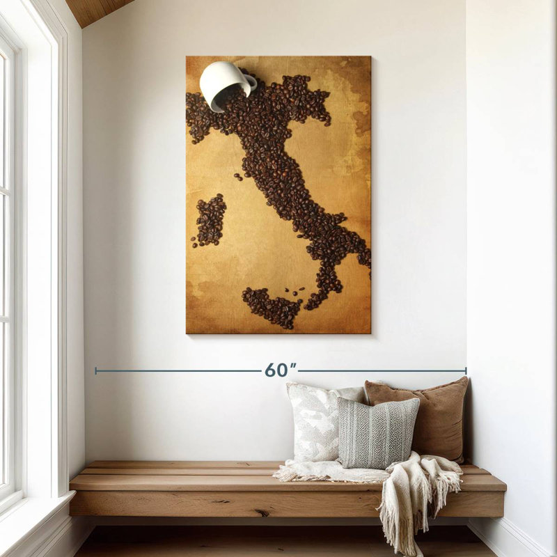 Yarlin Italian Coffee Map, 45" H x 30" W