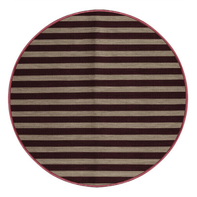 Machine Washable Horizontal Stripes Red Area Rug