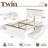  Twin Size Solid Wood Platform Bed with 4 Storage Drawers, for Kids, Teens, White/Brown-2082655286-2082655241