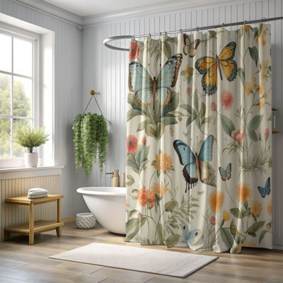 Blooming Butterflies - Premium Shower Curtain