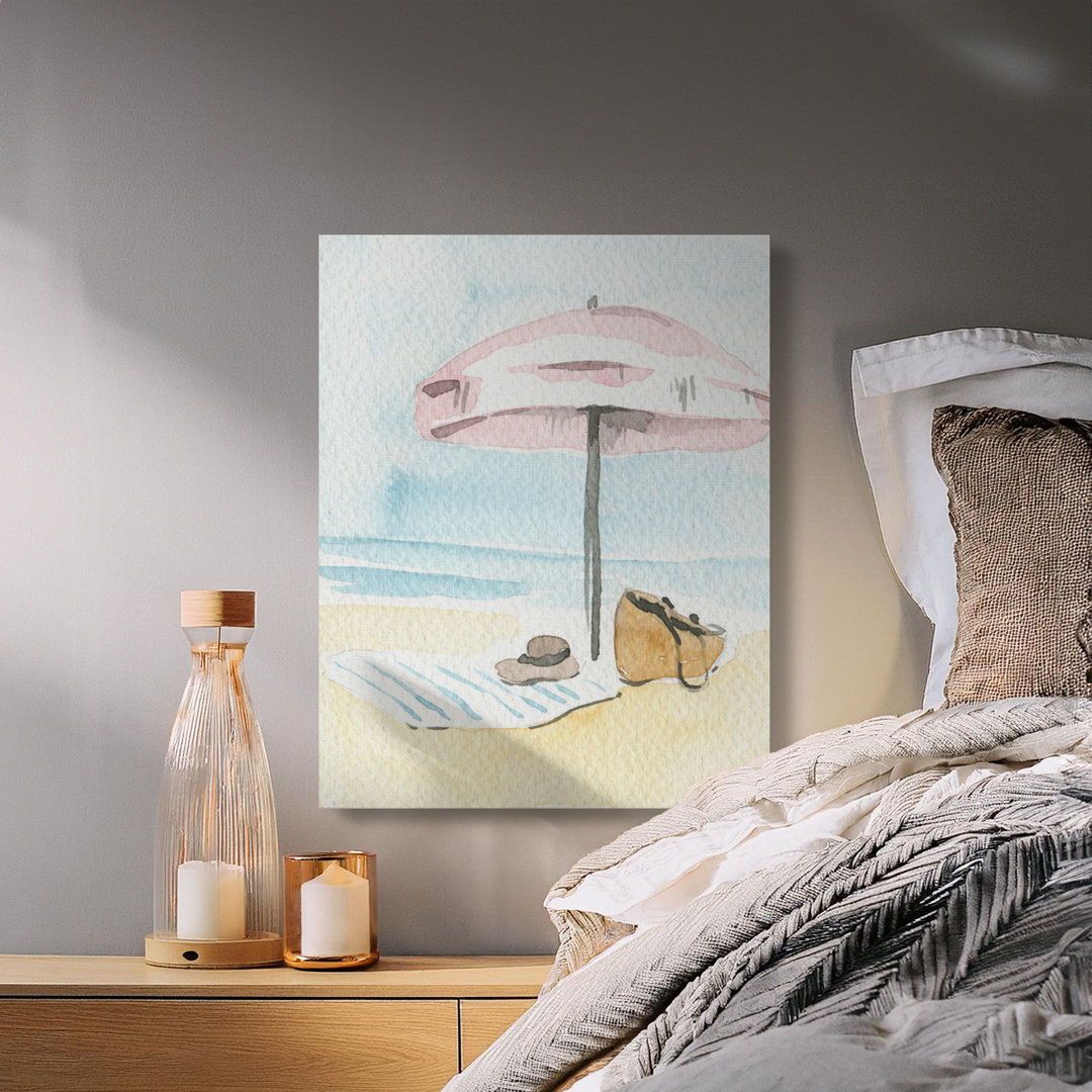 Relaxing Beach Day Watercolor Wall Art