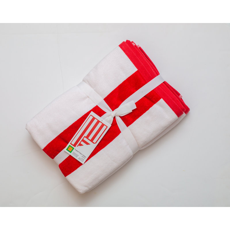 100% Cotton Midweight Beach Towel, Red