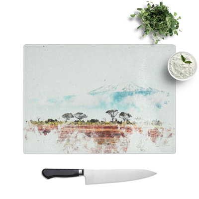 Tempered Glass Mount Kilimanjaro in Tanzania Chopping Board