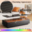 Table basse à DEL avec 2 tiroirs spacieux, éclairage multicolore-1124154318