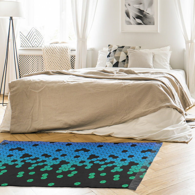 Tapis à cubes bleu/noir culbuté Mcguigan, Non