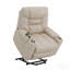 Fauteuil inclinable électrique en cuir ivoire avec fonction de levage, chauffage et massage