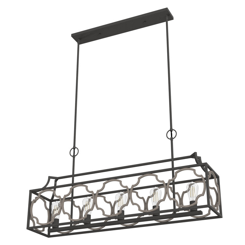 Stone Creek 5 Light Linear Chandelier, Noble Bronze