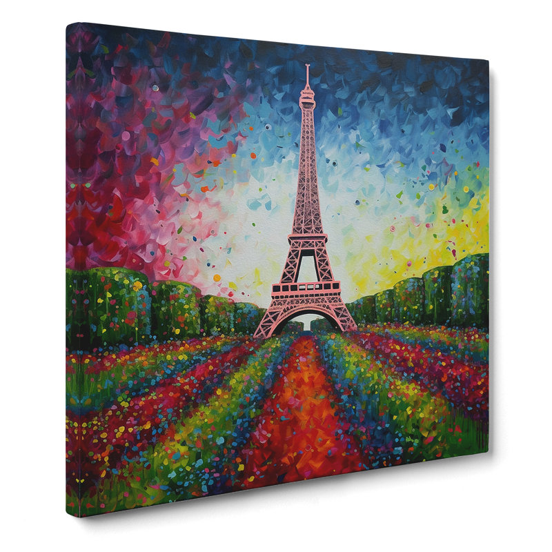Marlow Home Co. Eiffel Tower Color Field Painting No.1 - Wrapped Canvas ...