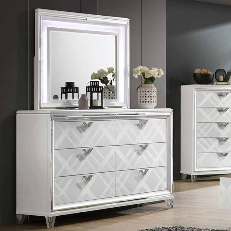 Commode 6 tiroirs avec miroir Helfer