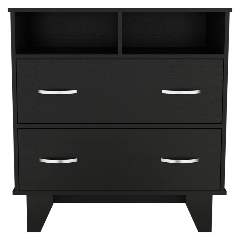 Commode 2 tiroirs 2 tablettes Wengé, Wengé