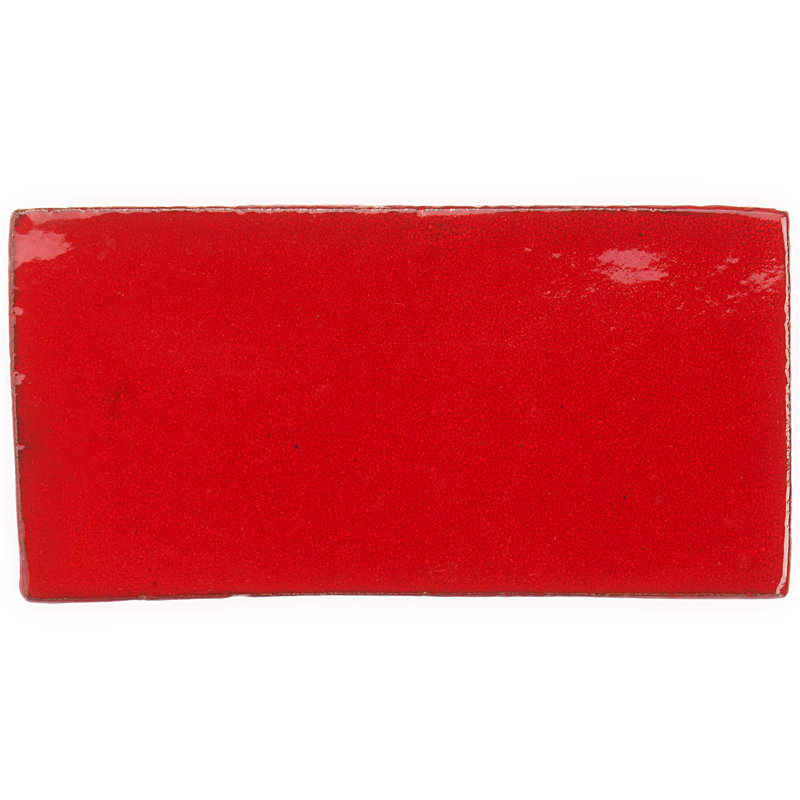 Emery 4x8 Handmade Crackled Matte Terracotta Subway Tile, Selenium Red