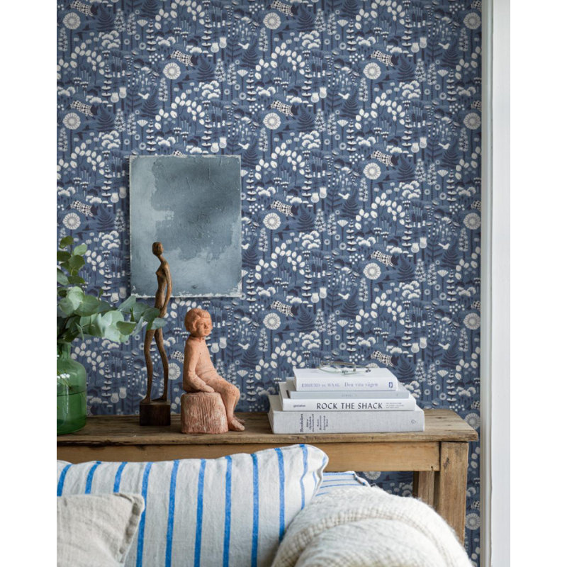 Boråstapeter Hoppmosse Wallpaper, Blue