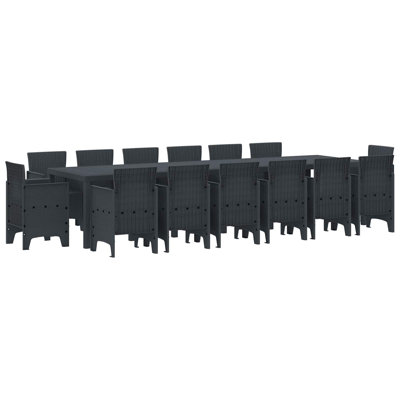 14 - Person Patio Dining Set with Rectangular Table
