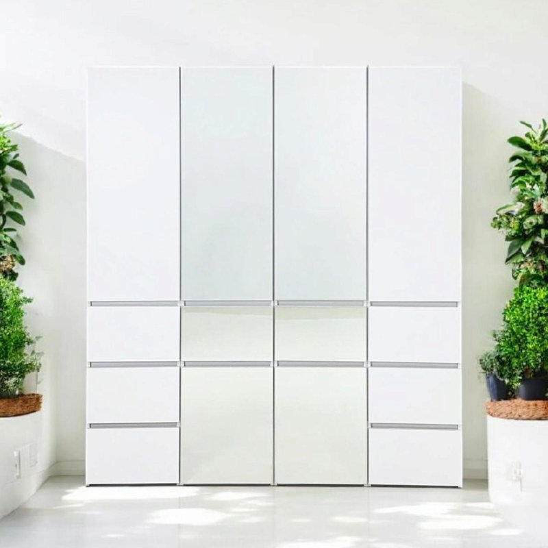 Modular Wood Closet System with Mirror