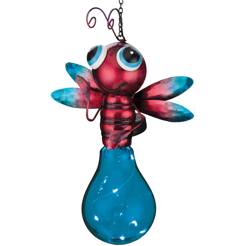 Blue Solar Firefly Lantern with LED String Lights