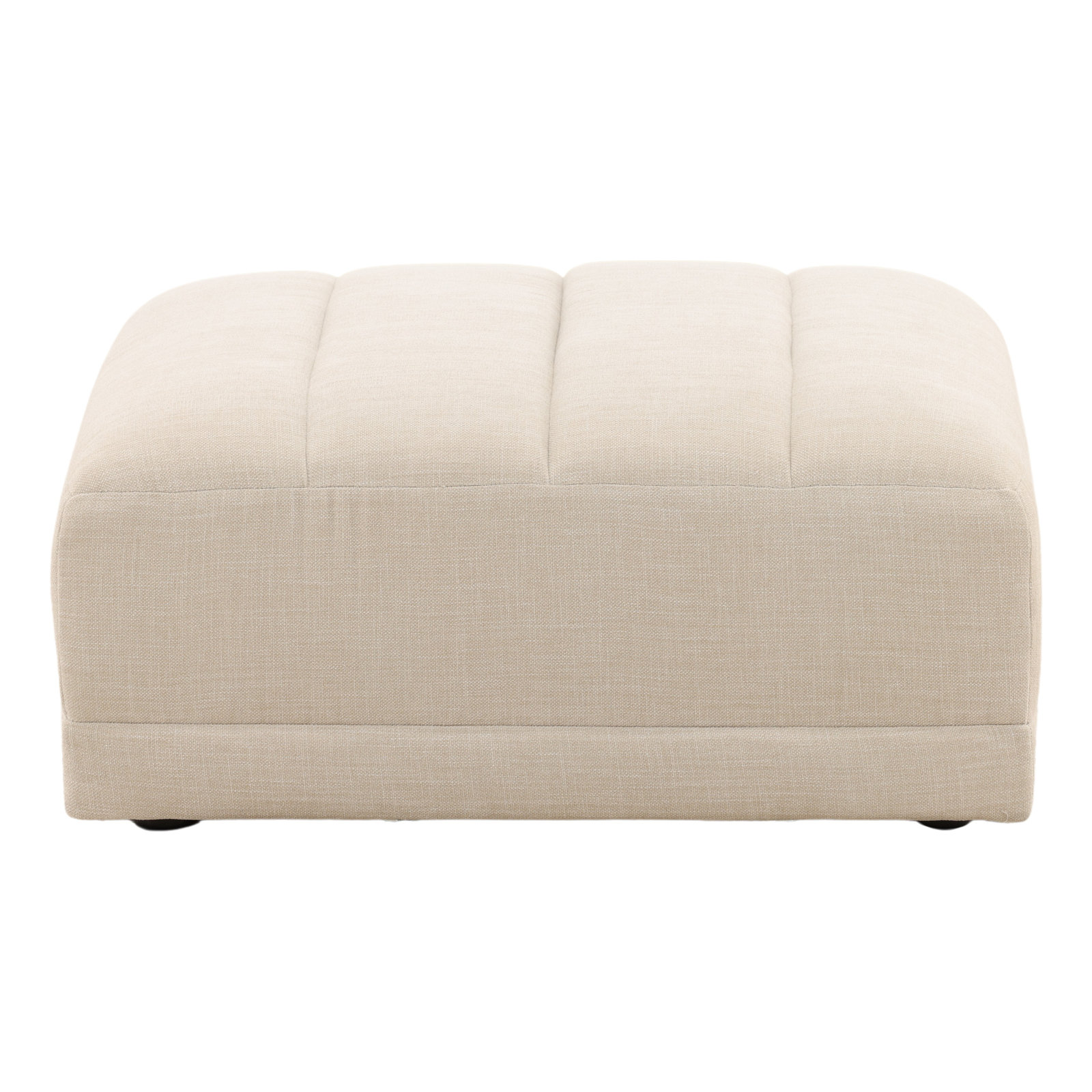 Lula Hardwood Upholstered Ottoman, Terracotta, Beige