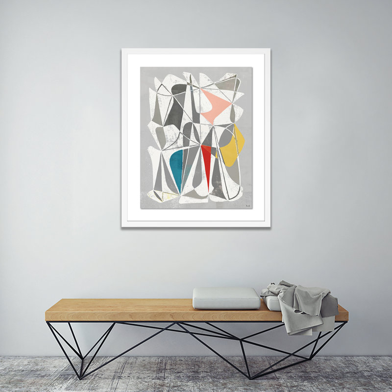 Vedene Print by Bangbouh Studio, 24" H x 20" W x 1.5" D, White, Light Gray/Red/White/Gold/Blue