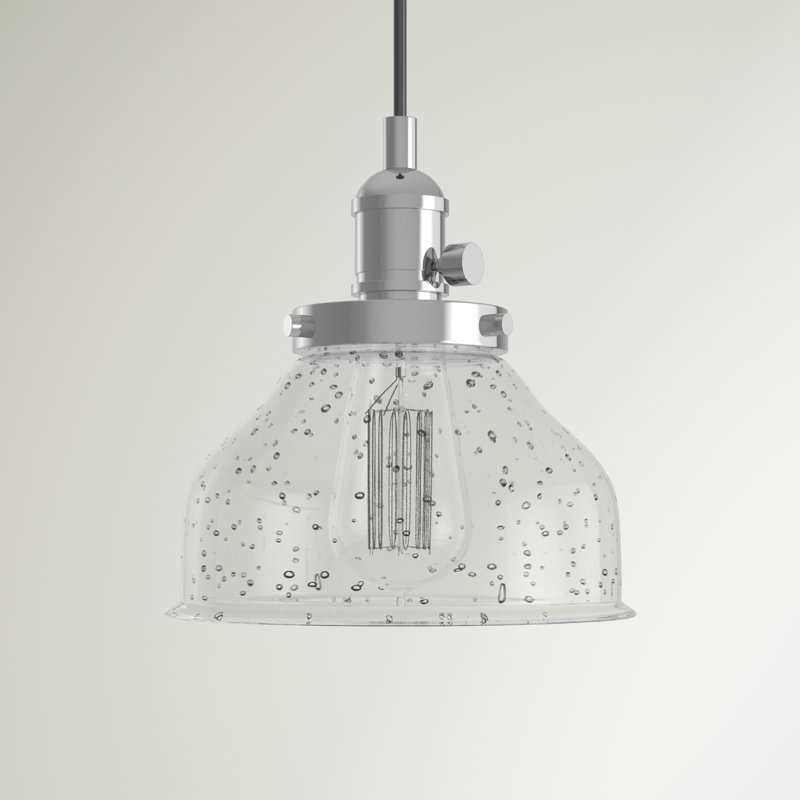 Luminaire suspendu en dome à 1 lumière Antioch, Chrome