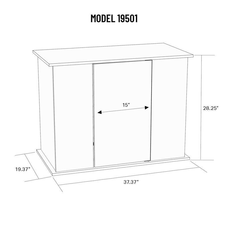 Black Contemporary Solid Top Aquarium Stand Cabinet