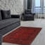 Tapis rouge / noir en laine noué à la main de conception unique 3 pi 5 po x 4 pi 11 po Folashade