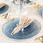 Assiettes bleues translucides rondes martelées 9 pouces avec bordure dorée Ecoqualité 20 invités-101430901
