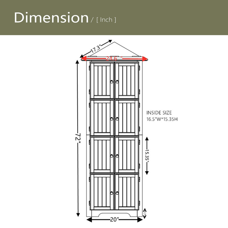 4-Tier 72" Corner Kitchen Pantry Storage Cabinet With 8 Doors Tall Storage Cabinet, Corner Cabinet And Shelves, Home Farmhouse Bookshelf Cabinet For Bathroom, Living Room, Kitchen