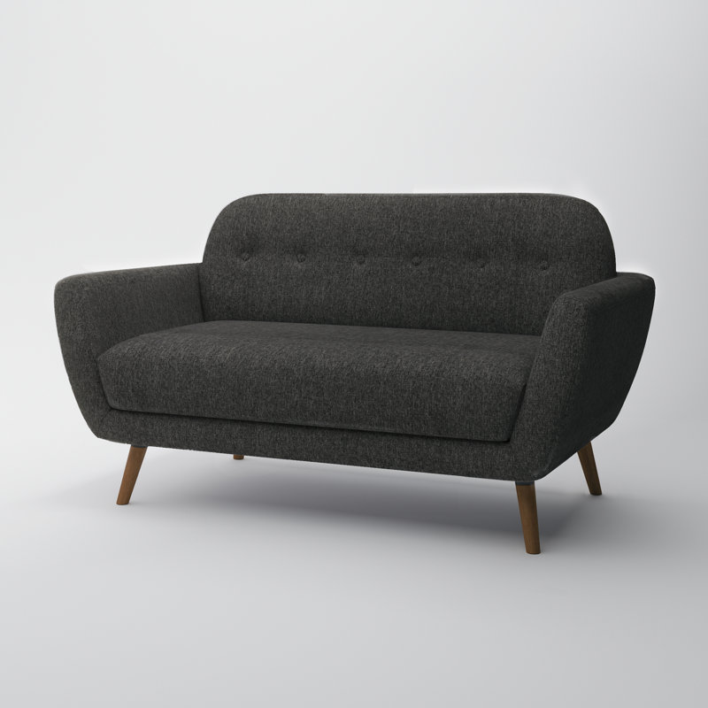 Carolos 58'' Upholstered Loveseat, Charcoal