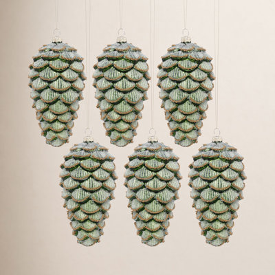 Pinecone Ornament, Set Of 6  - 7 Inches