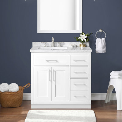 OVE Decors Athea 36 in. W Bath Vanity with Premium Countertop and Power Bar