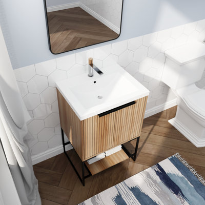 Dharach 23.62'' Single Bathroom Vanity with Resin Top