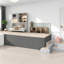 Space-saving Twin Murphy Bed, Mdf Wood With Modern Shelving