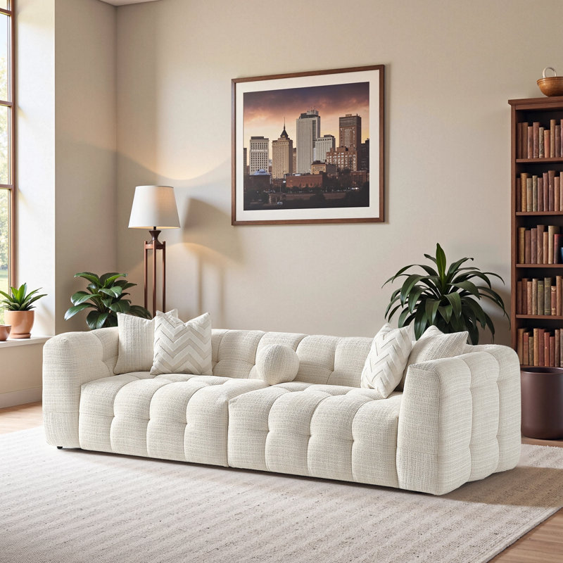 Jadarrious Biscuit Tufted Chenille Modular Sofa