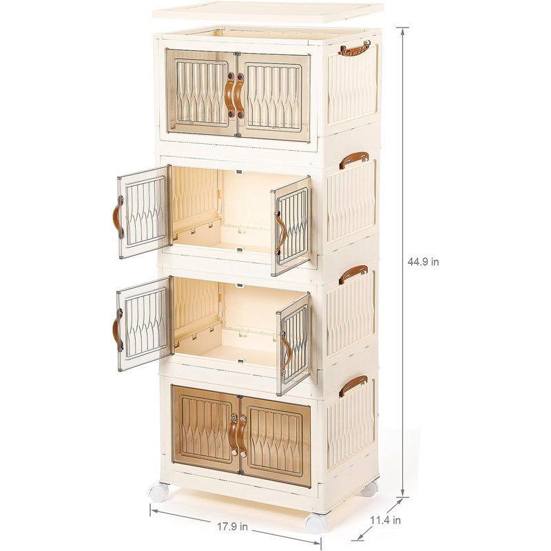Malke 4 Drawer Storage Drawer with Locking Wheels