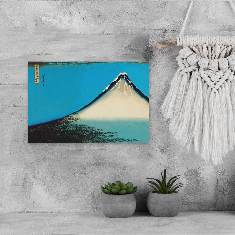 Mount Fuji Classic Abstract Contemporary Mountain Landscape Wall Art Print by Katsushika Hokusai - Wrapped Canvas Print