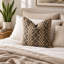 Housse de coussin décorative texturée en jute et coton tissée à la main