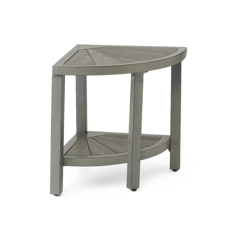 Corner Aluminum And Faux Wood Bath Bench