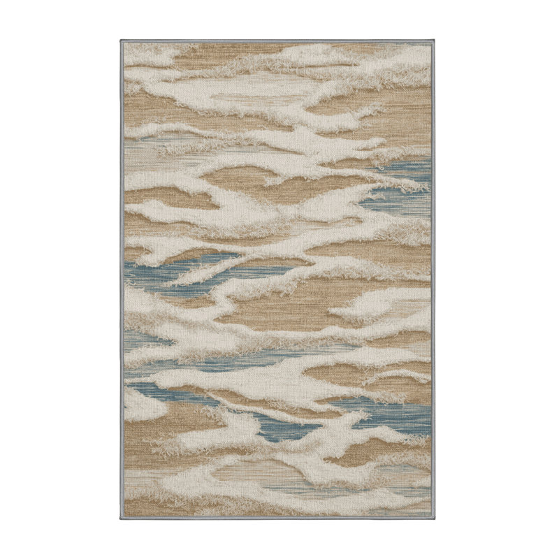 Washable Beach Foam Hawaiian Area Rug, Rectangle 8' x 12'
