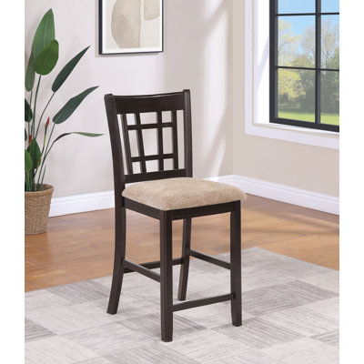 Guntersville Wood Counter Chair Tan and Espresso