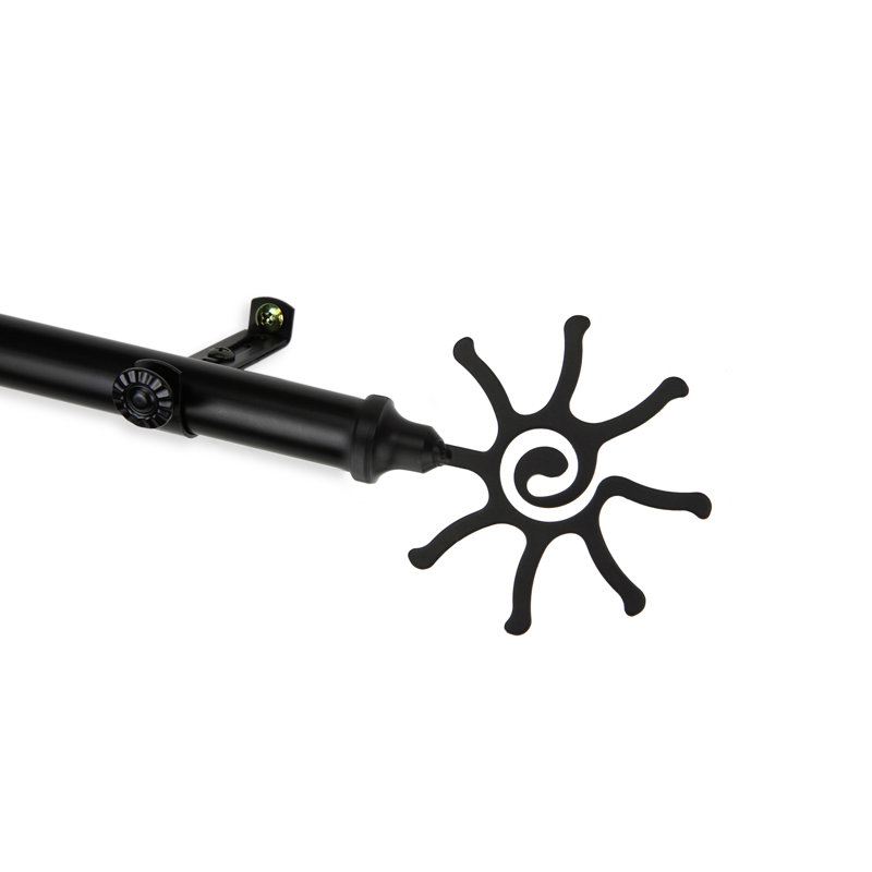 Tringle à rideaux simple Alexys, De 28 po à 48 po de largeur, Noir