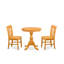 L'ensemble de salle à manger 3 pièces comprend une table ronde avec piédestal et 2 chaises de cuisine, chêne-1245850654-1314434310