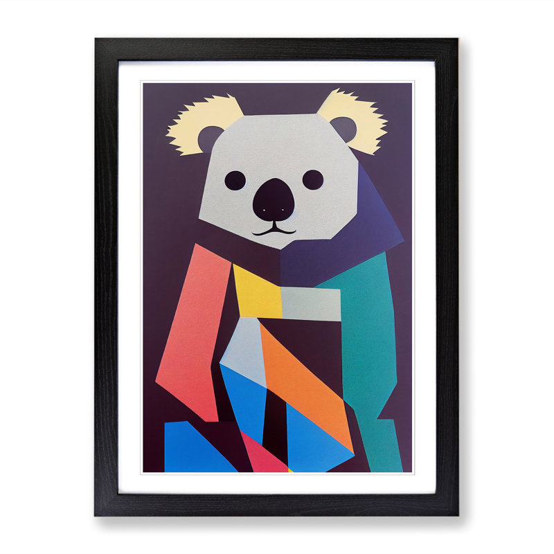 Anuoluwa Koala Bear Abstract Vol.4 - Single Picture Frame Print, 64cm H x 46cm W x 2cm D, Walnut