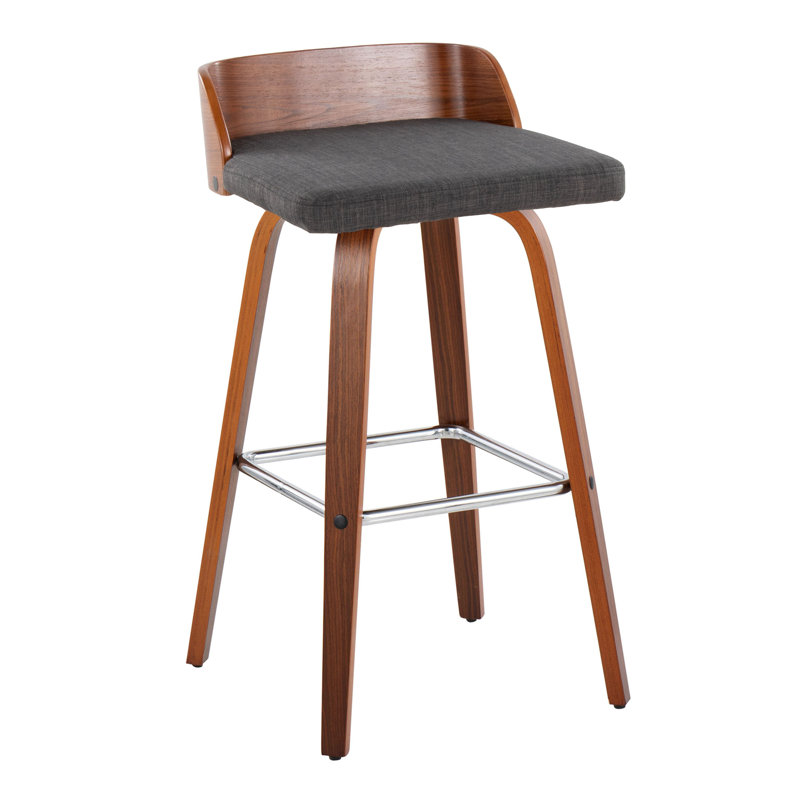Tabouret de bar Mid-Century moderne à hauteur fixe avec pivot