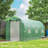 Outsunny 14.6'x6.5'x6.6' Hoop House Greenhouse with 2 Support Rods, Zippered Roll-up Mesh Door, Mesh Windows, Walk-in Tunnel Greenhouse with PE Cover, Galvanized Steel Frame, Outdoor Garden, Green-120879786