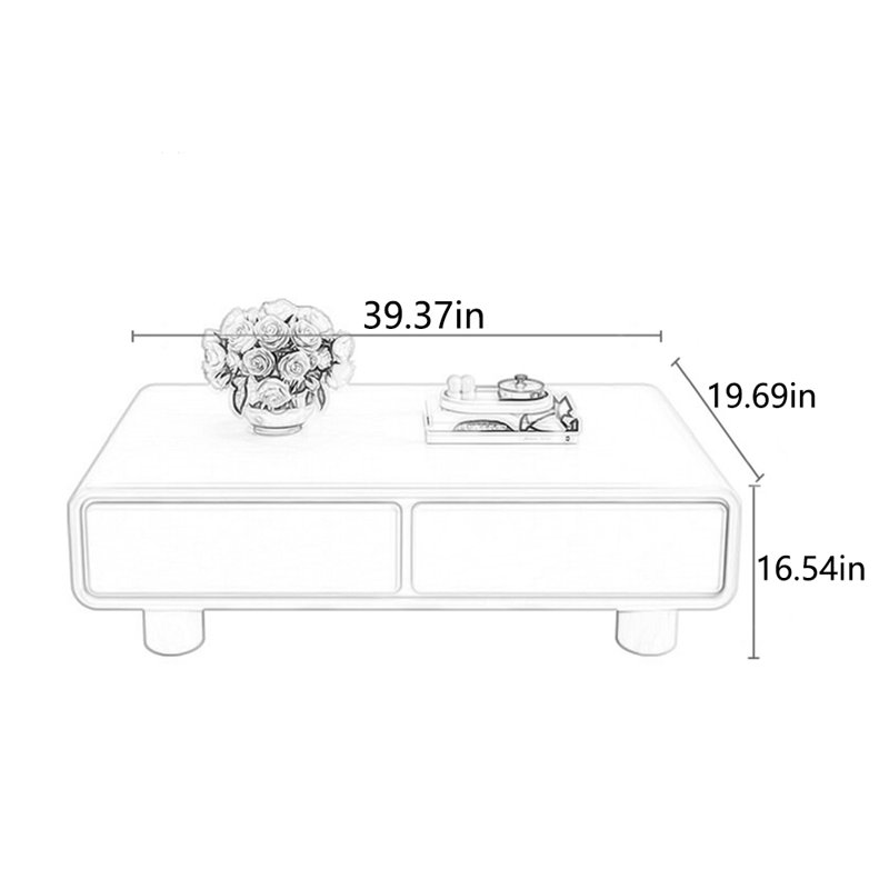 Rock slab style creative end table, 16.54" H x 39.37" L x 19.69" W